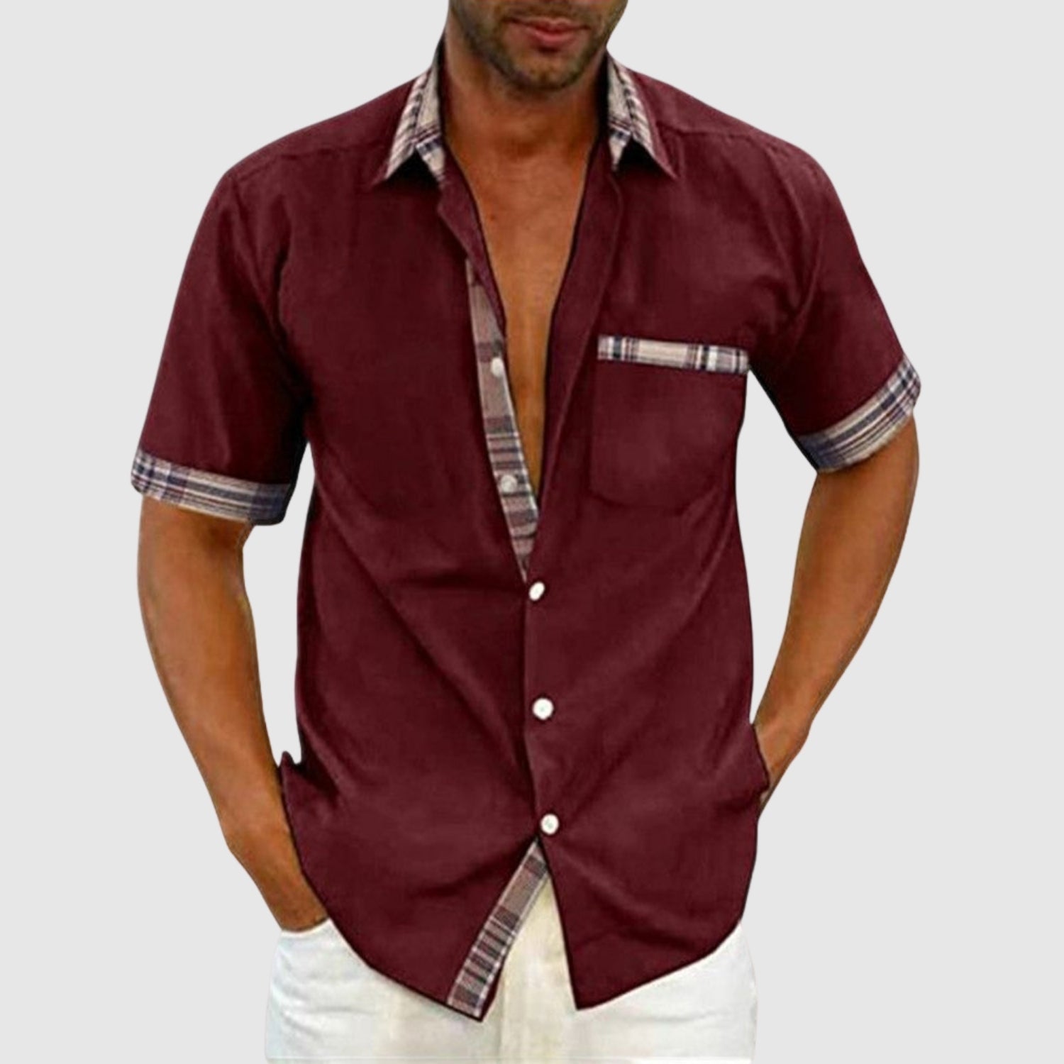 Adrian – Krátký rukáv casual košile