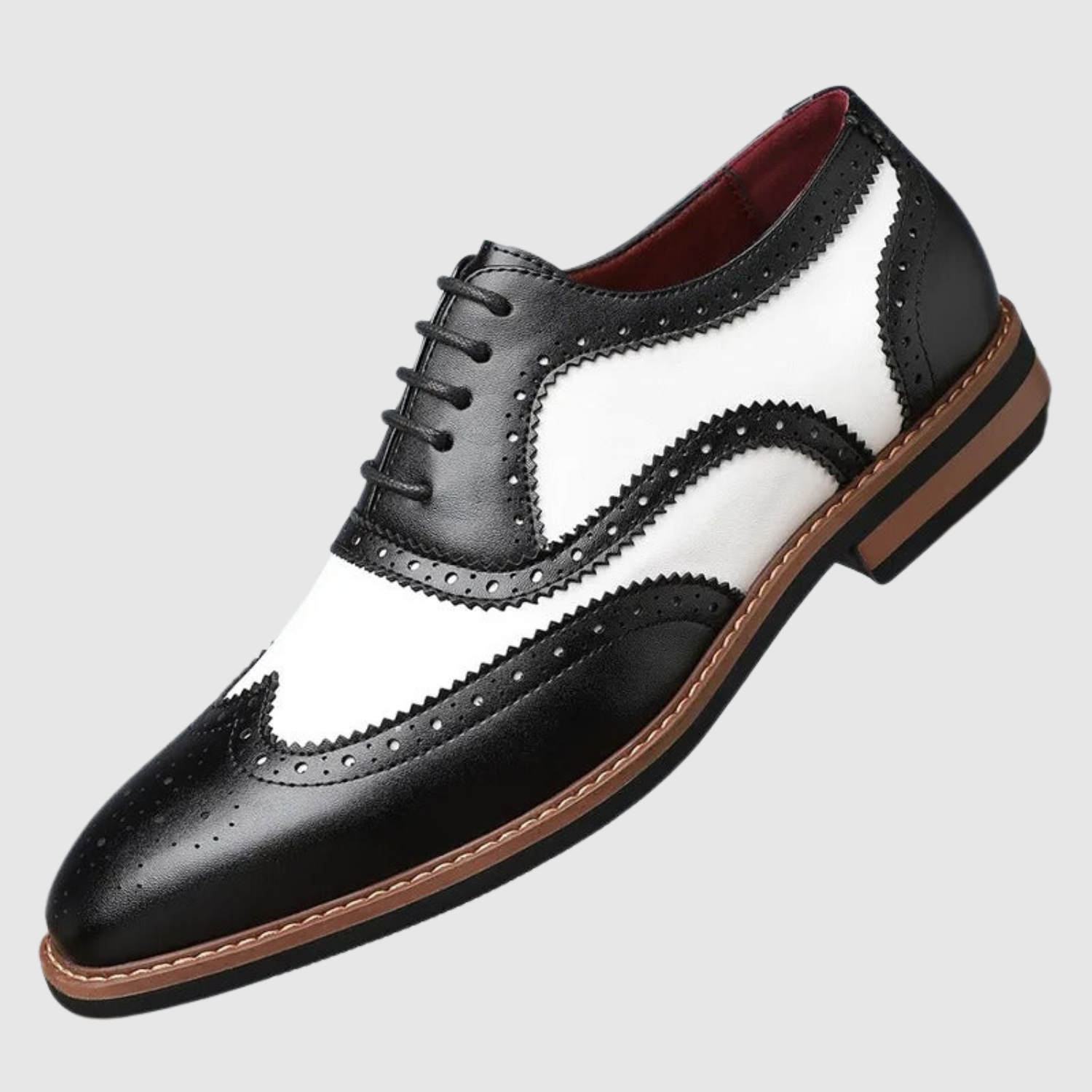 Viktor – Pánské boty z dvoubarevné kůže s vyšívanými detaily