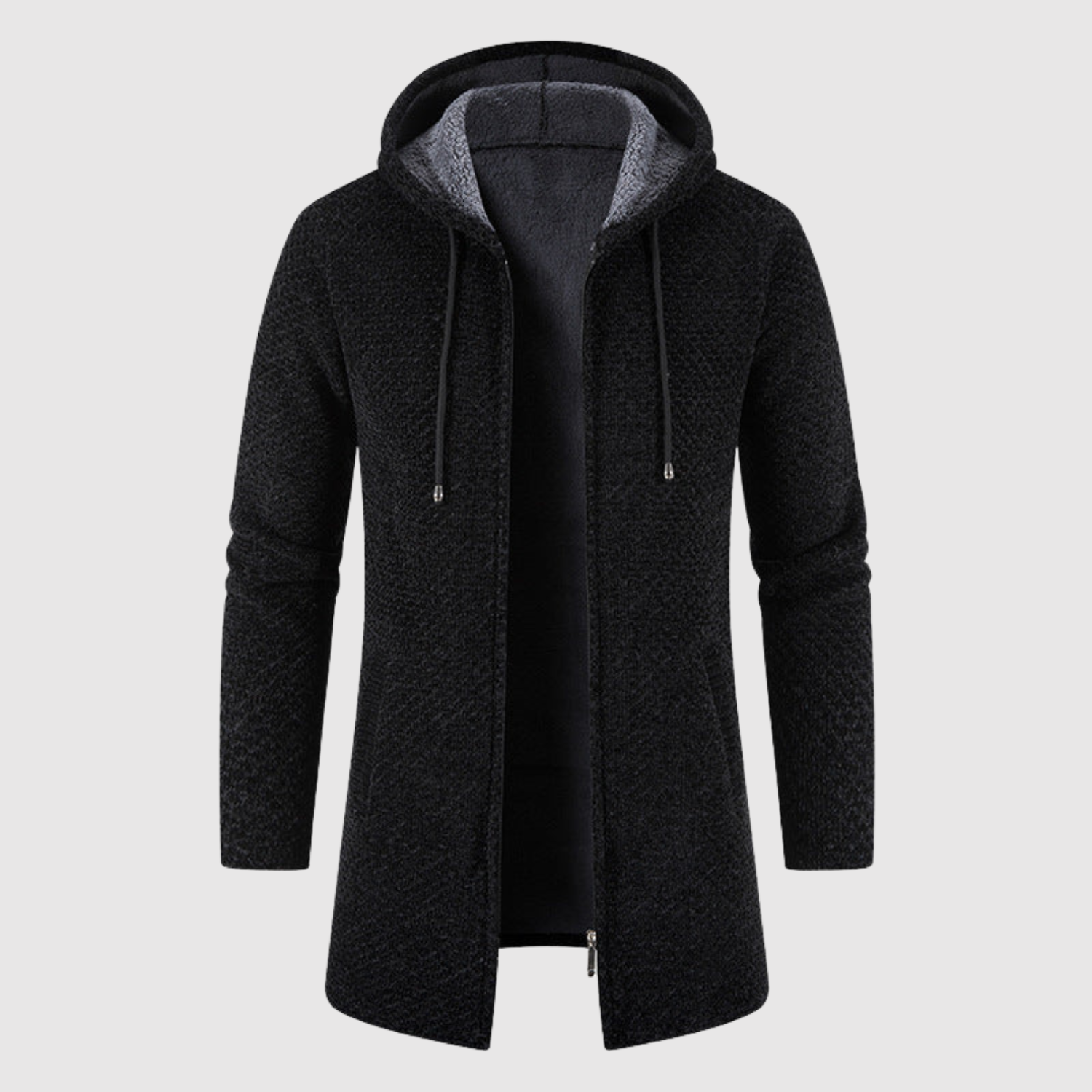 Marek - Dlouhý pletený svetr s kapucí