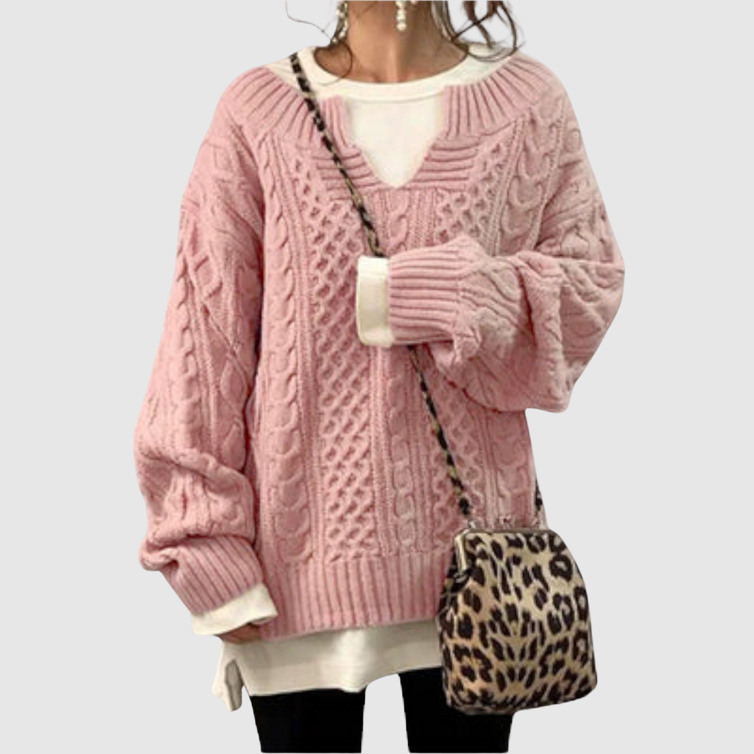 Nora – Kabelový pletený svetr s pohodlným siluetem