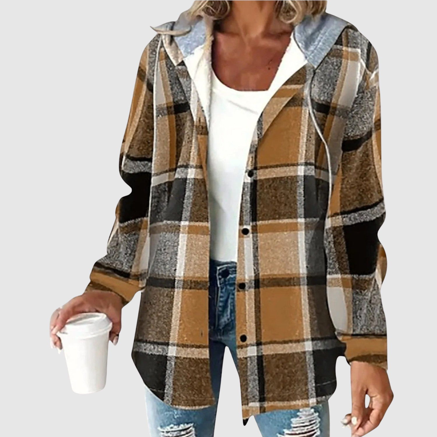 Nina - Moderní dámská košile s kapucí