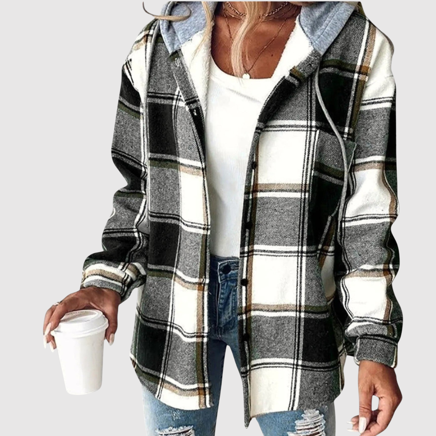 Nina - Moderní dámská košile s kapucí