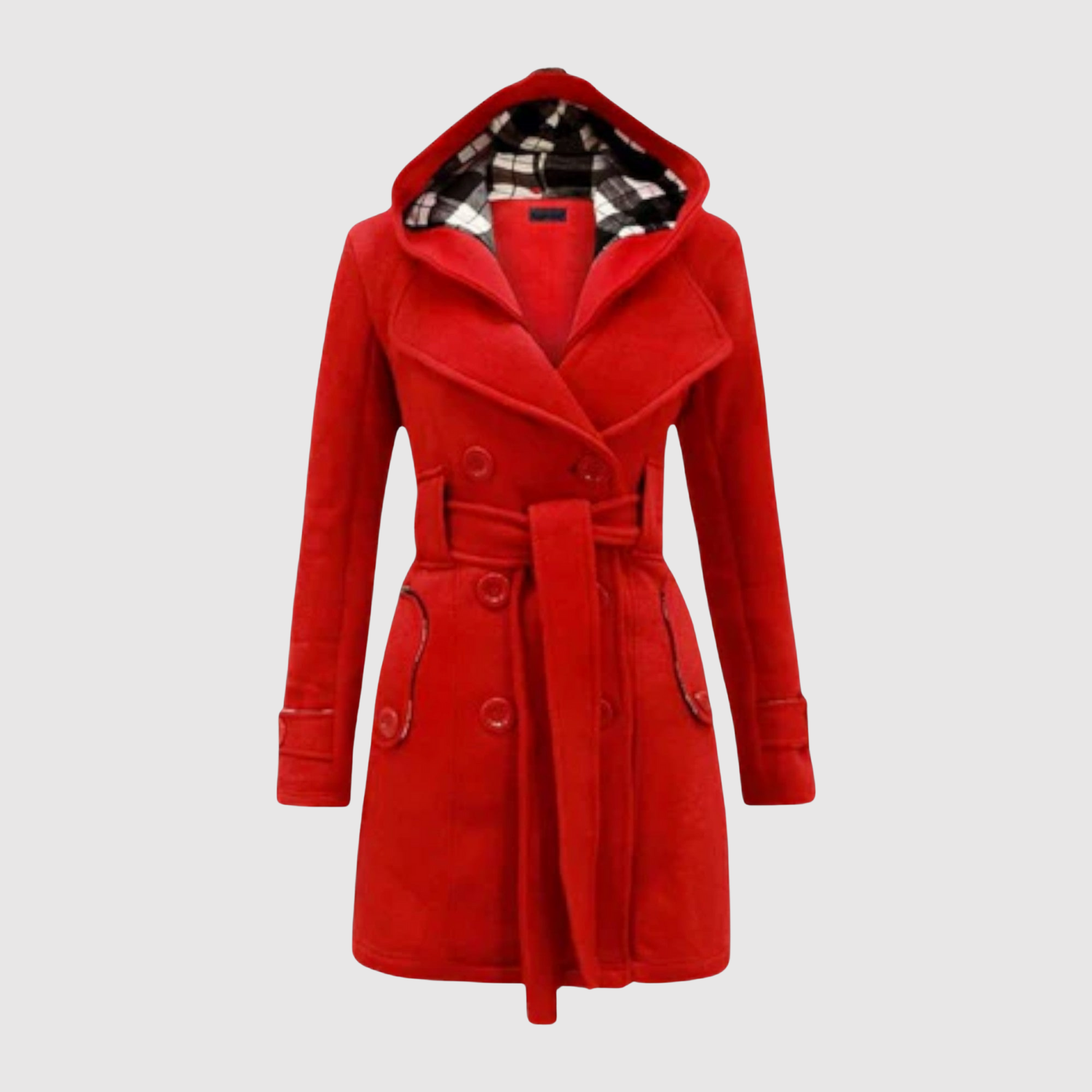 Jelena – Dlouhý kabát s páskem a kapucí