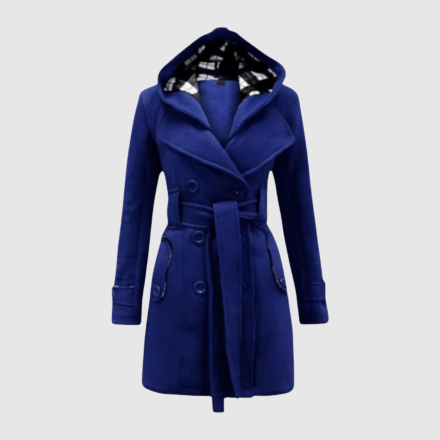 Jelena – Dlouhý kabát s páskem a kapucí