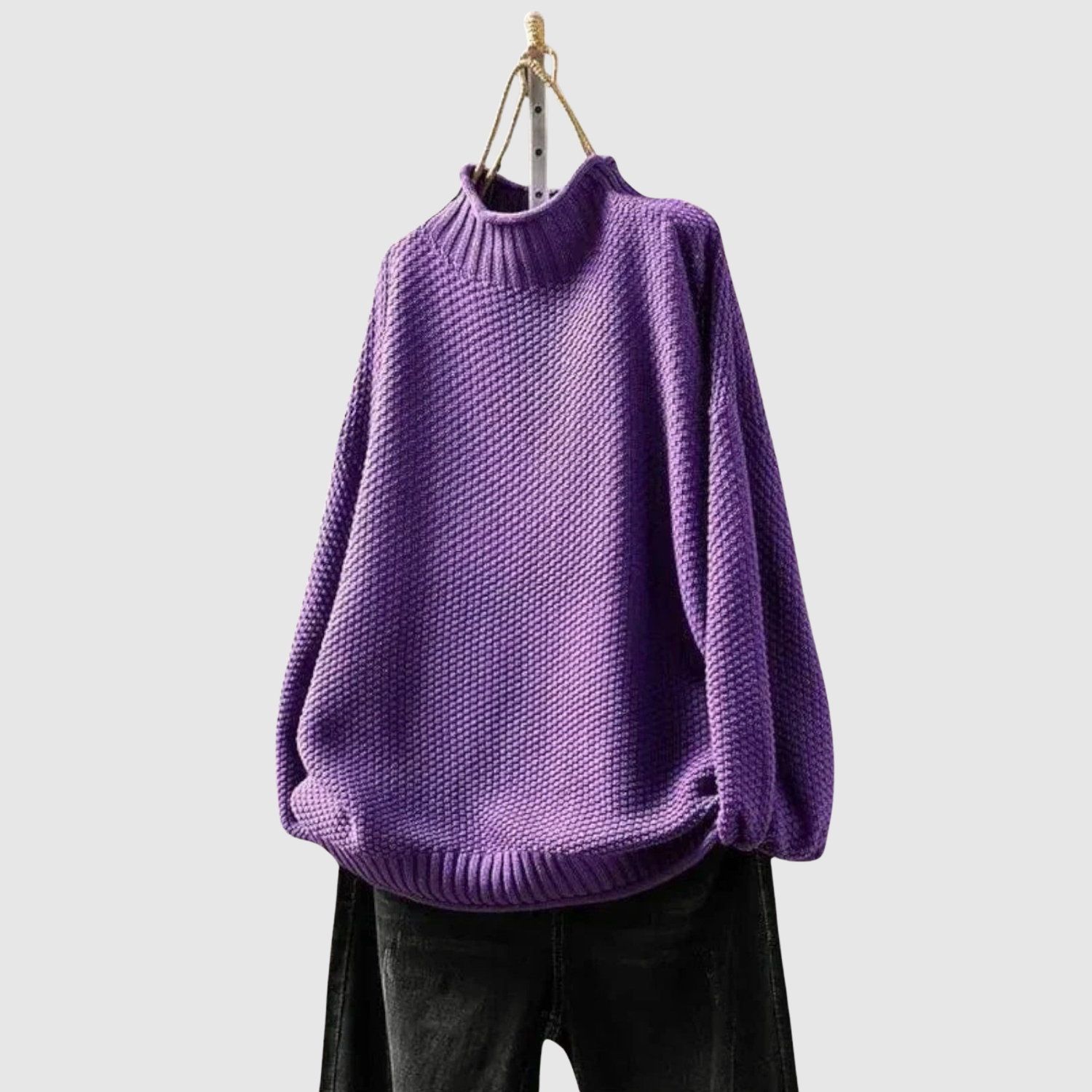 Nora – Strukturovaný svetr volného střihu s vysokým límcem