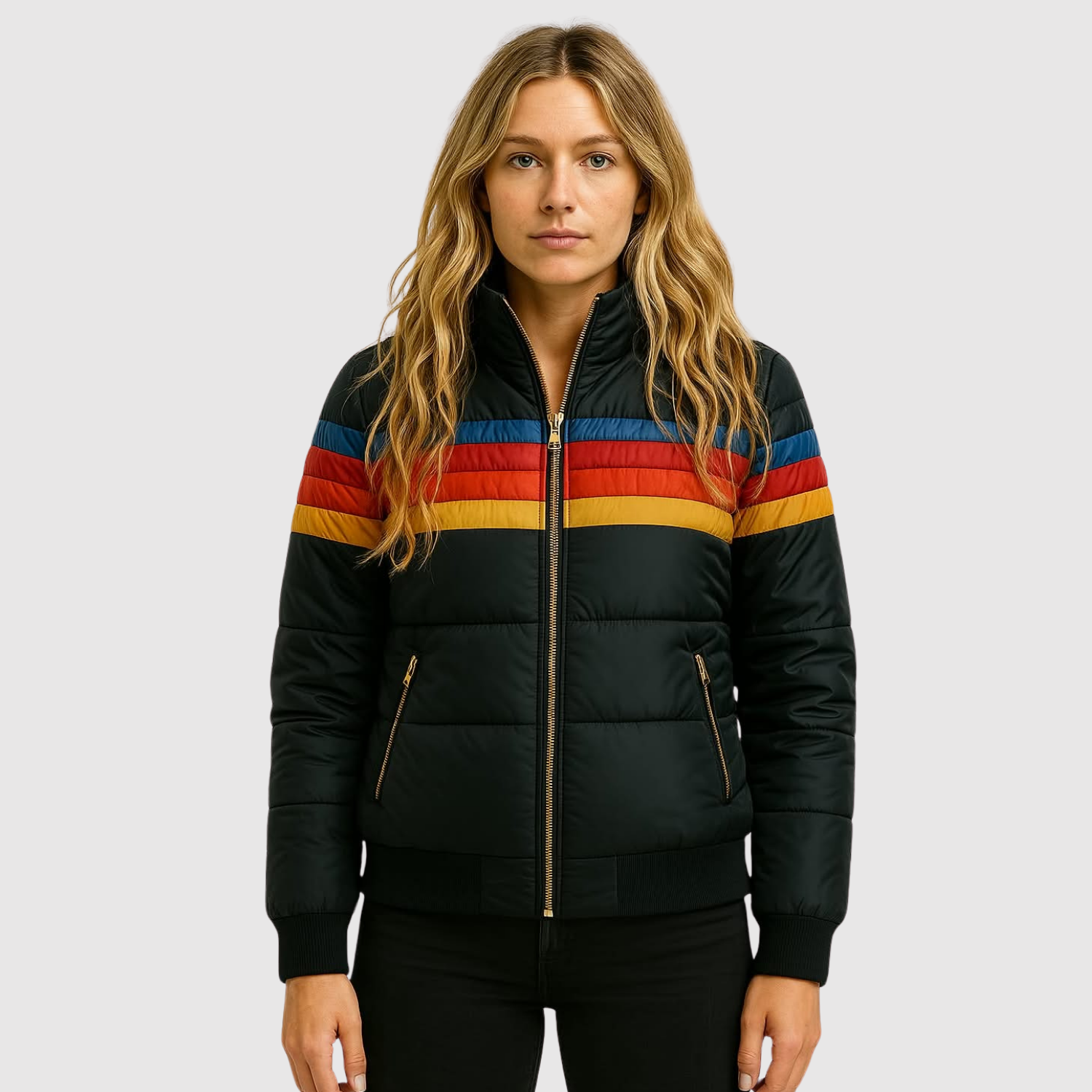 Jelena – Pohodlná bunda s barevnými pruhy