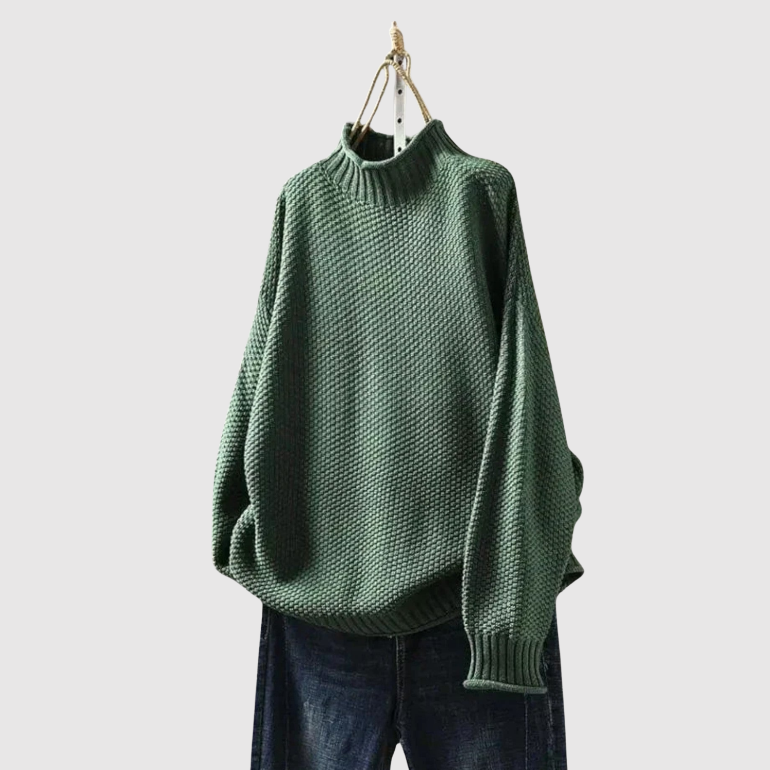 Nora – Strukturovaný svetr volného střihu s vysokým límcem