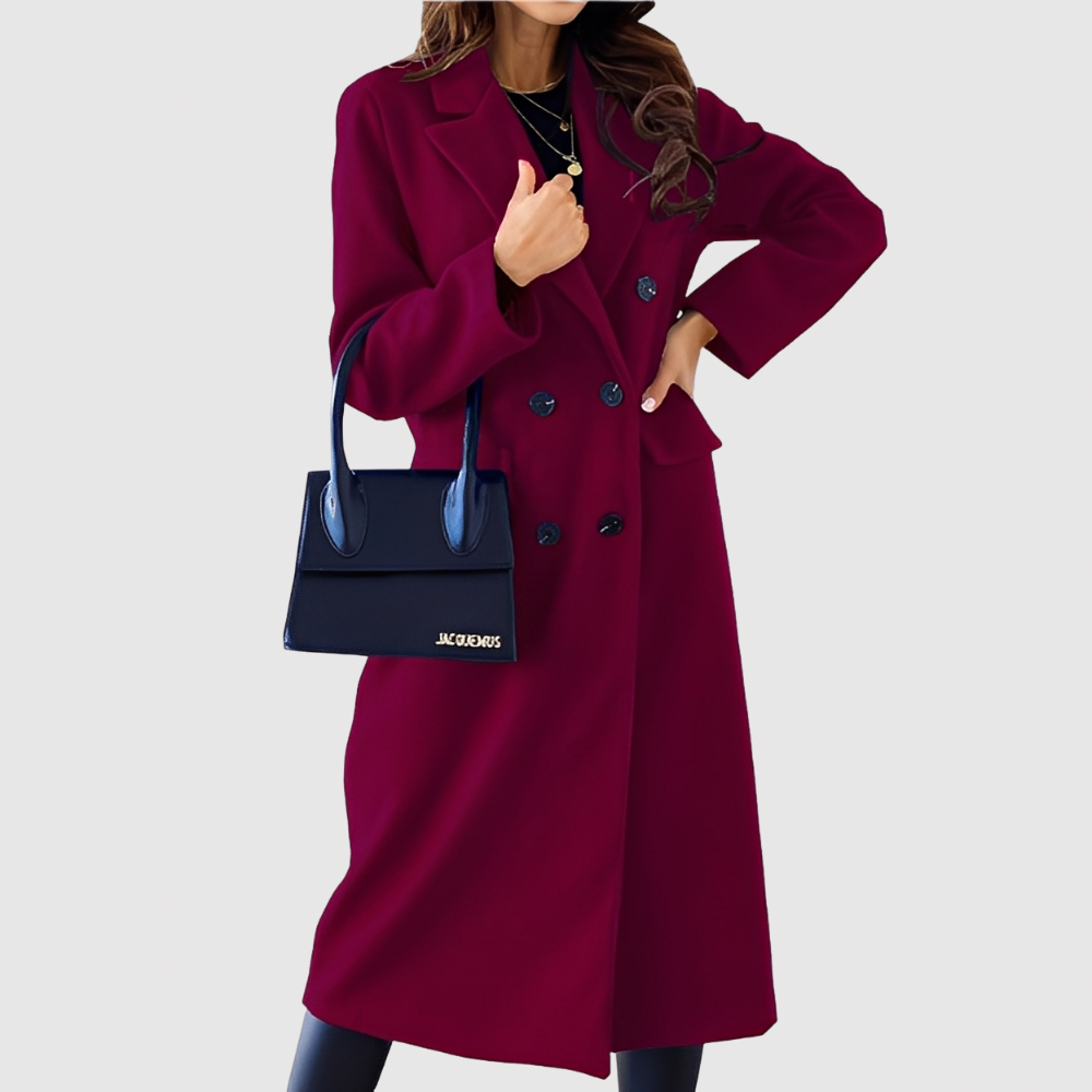 Silvie – Elegantní kabát s dvouřadým zapínáním a límcem