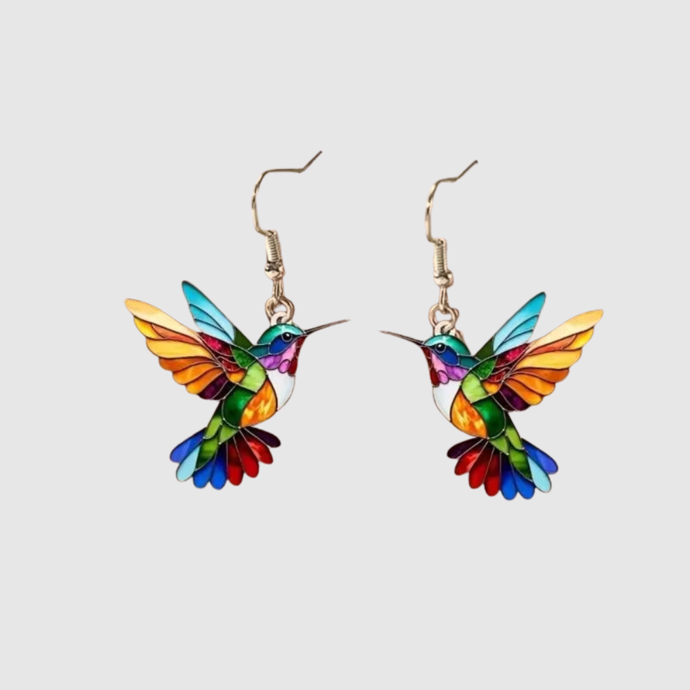 Amélie – Náhrdelník a náušnice s kolibříkem