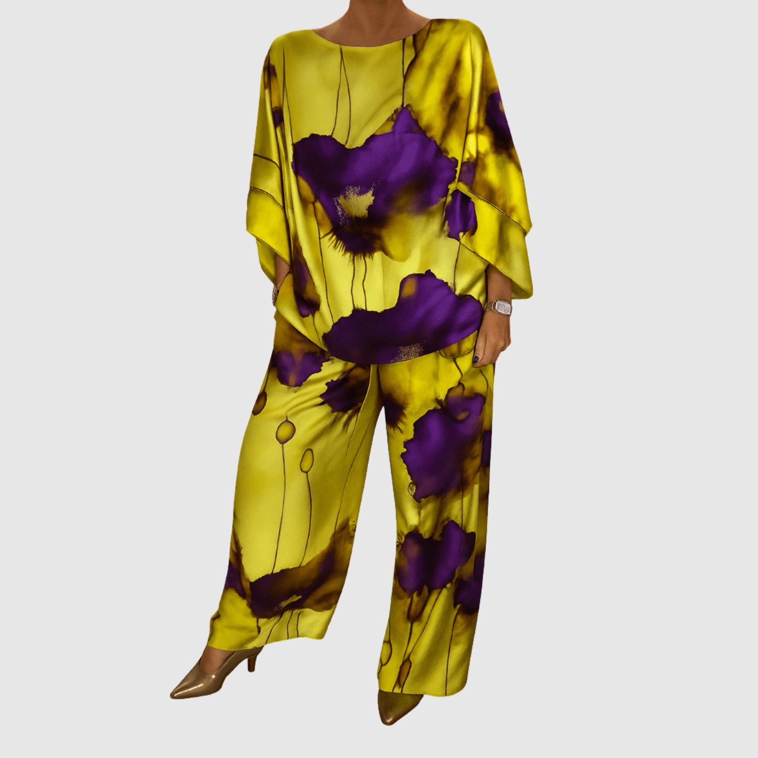 Natálie – Sada s akvarelovými potisky z saténu