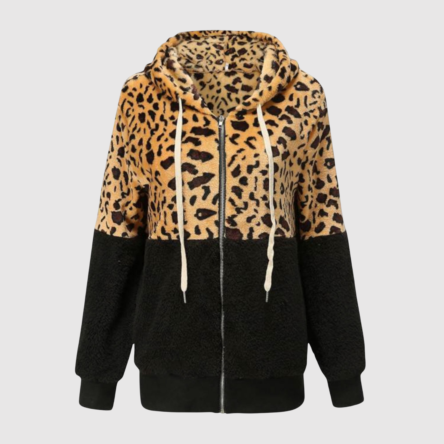 Nina – Mikina s leopardími detaily a fleecem