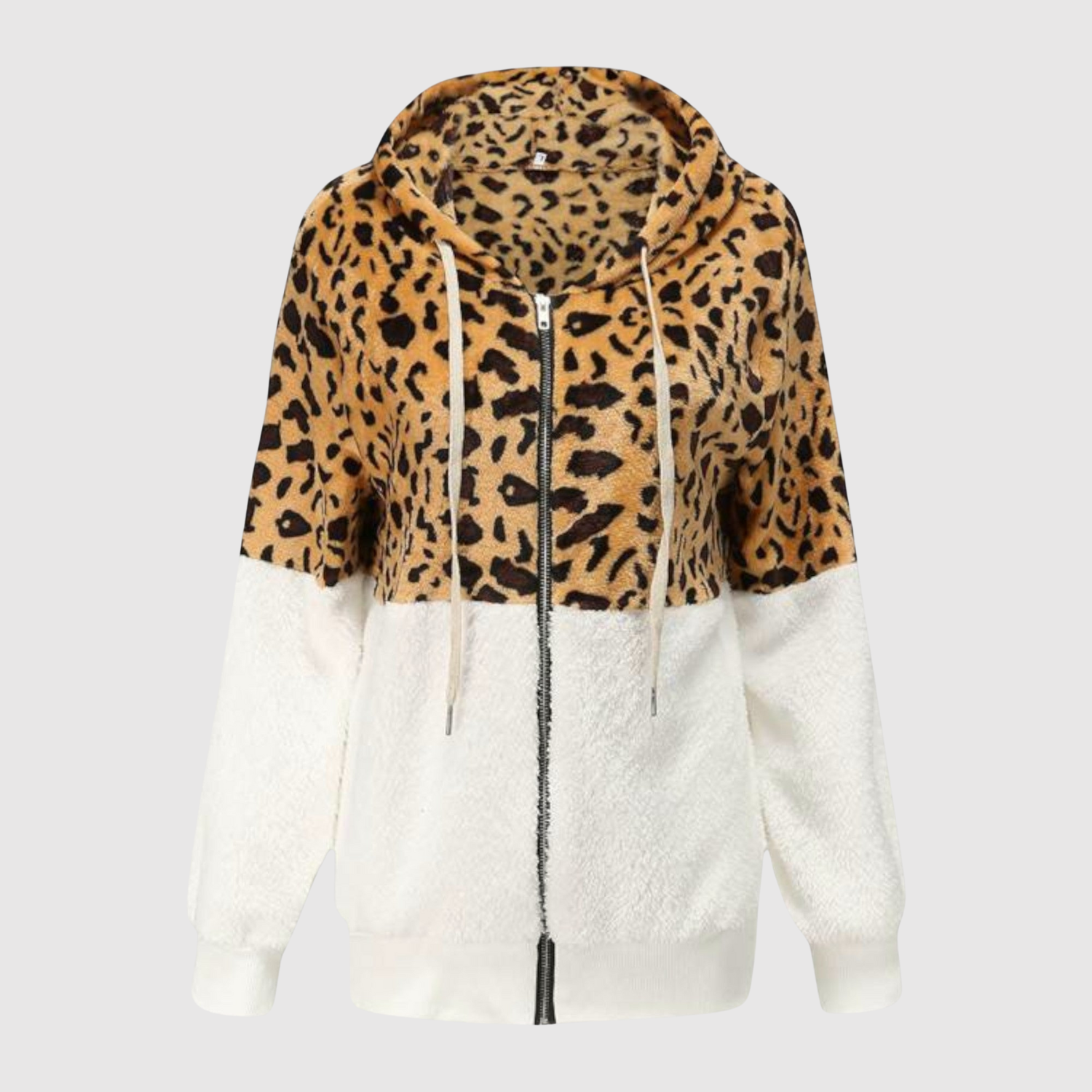 Nina – Mikina s leopardími detaily a fleecem