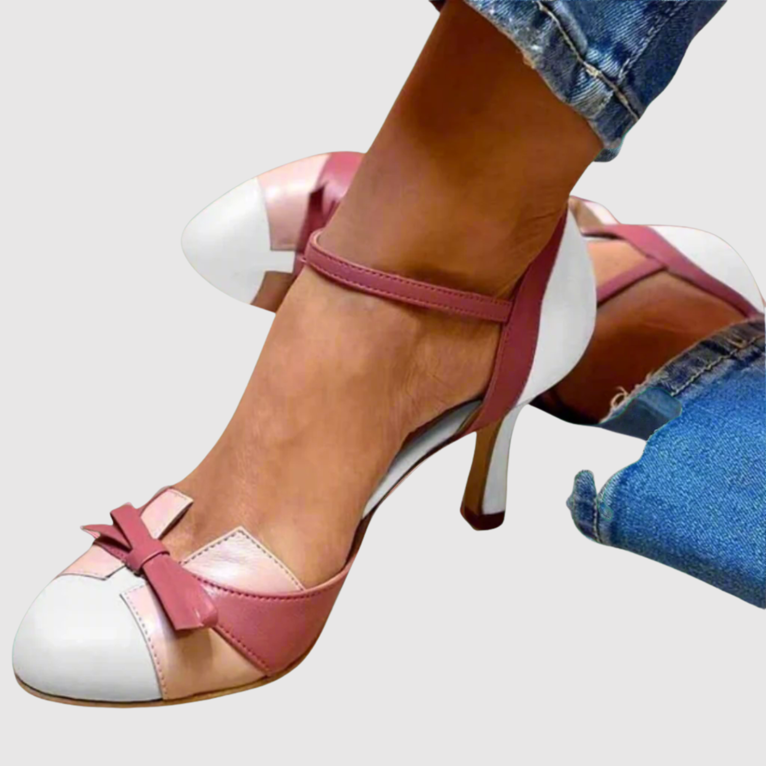 Teodora - Boty na vysokém podpatku s mašlí