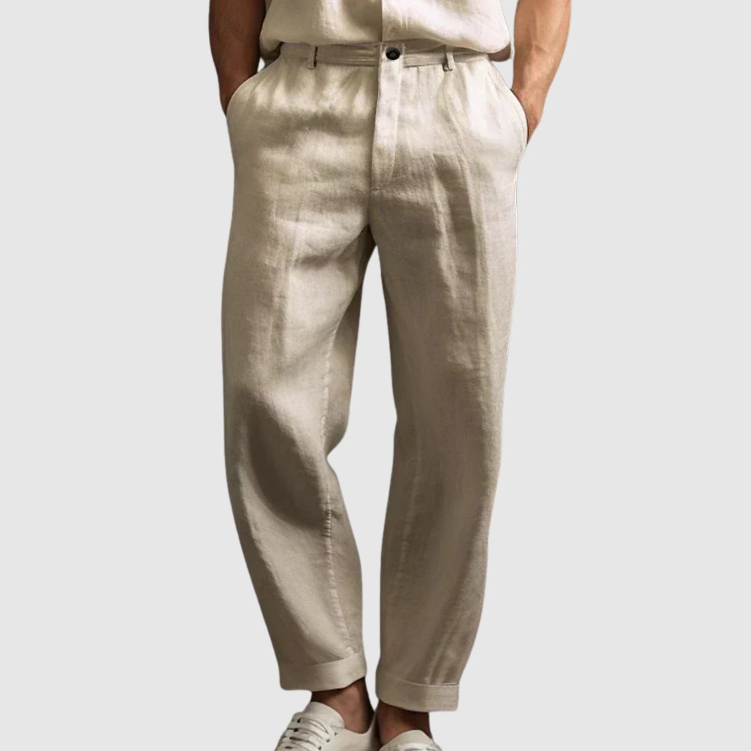 Leo - Letní kalhoty z bavlny a lnu