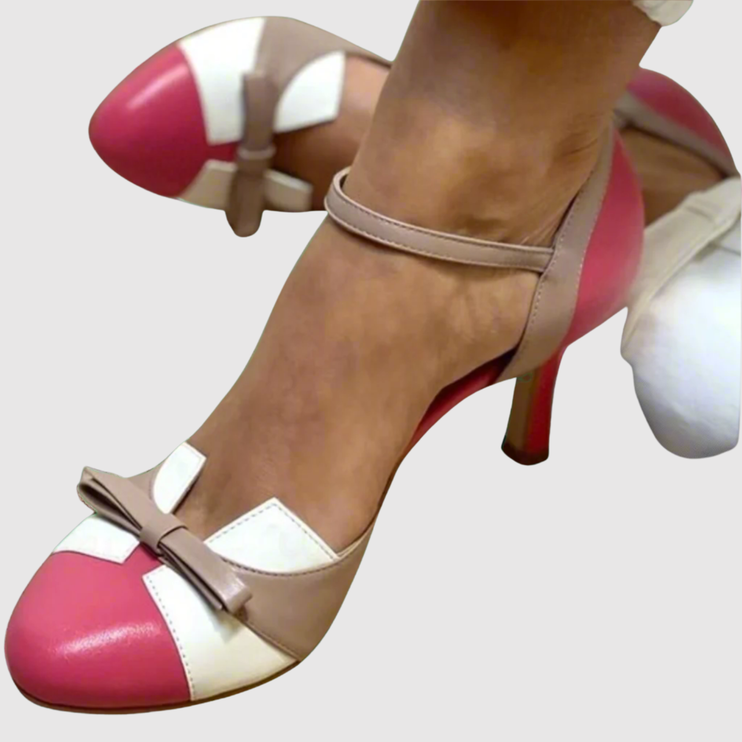 Teodora - Boty na vysokém podpatku s mašlí