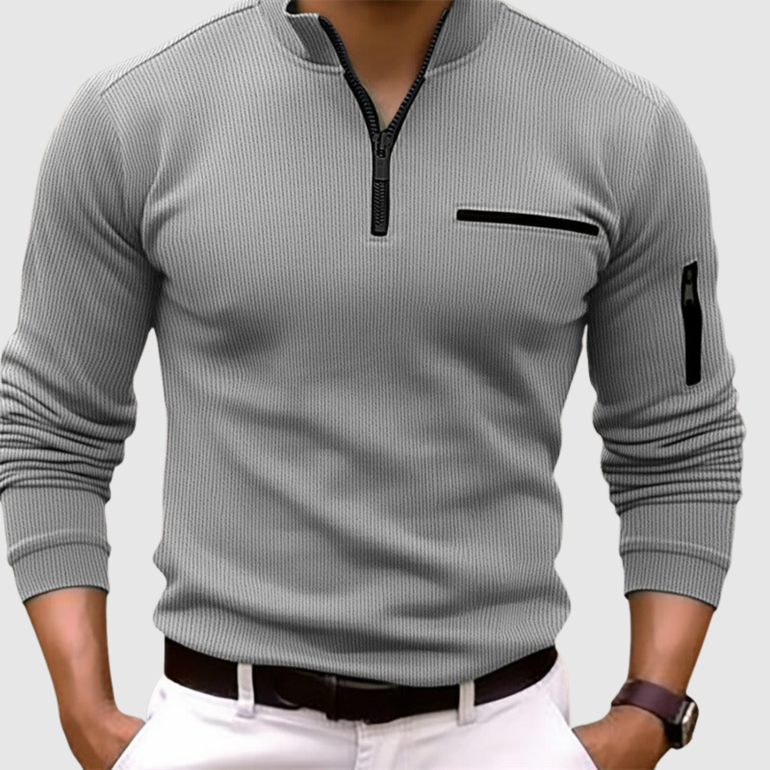 Adrian - Moderní pánská mikina s zipem a dlouhým rukávem