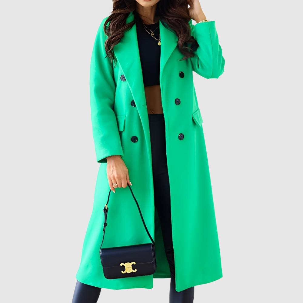 Silvie – Elegantní kabát s dvouřadým zapínáním a límcem