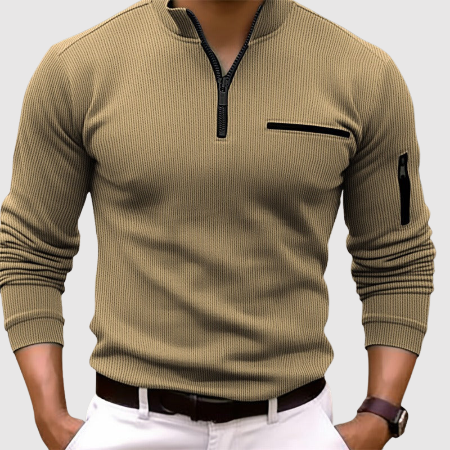 Adrian - Moderní pánská mikina s zipem a dlouhým rukávem