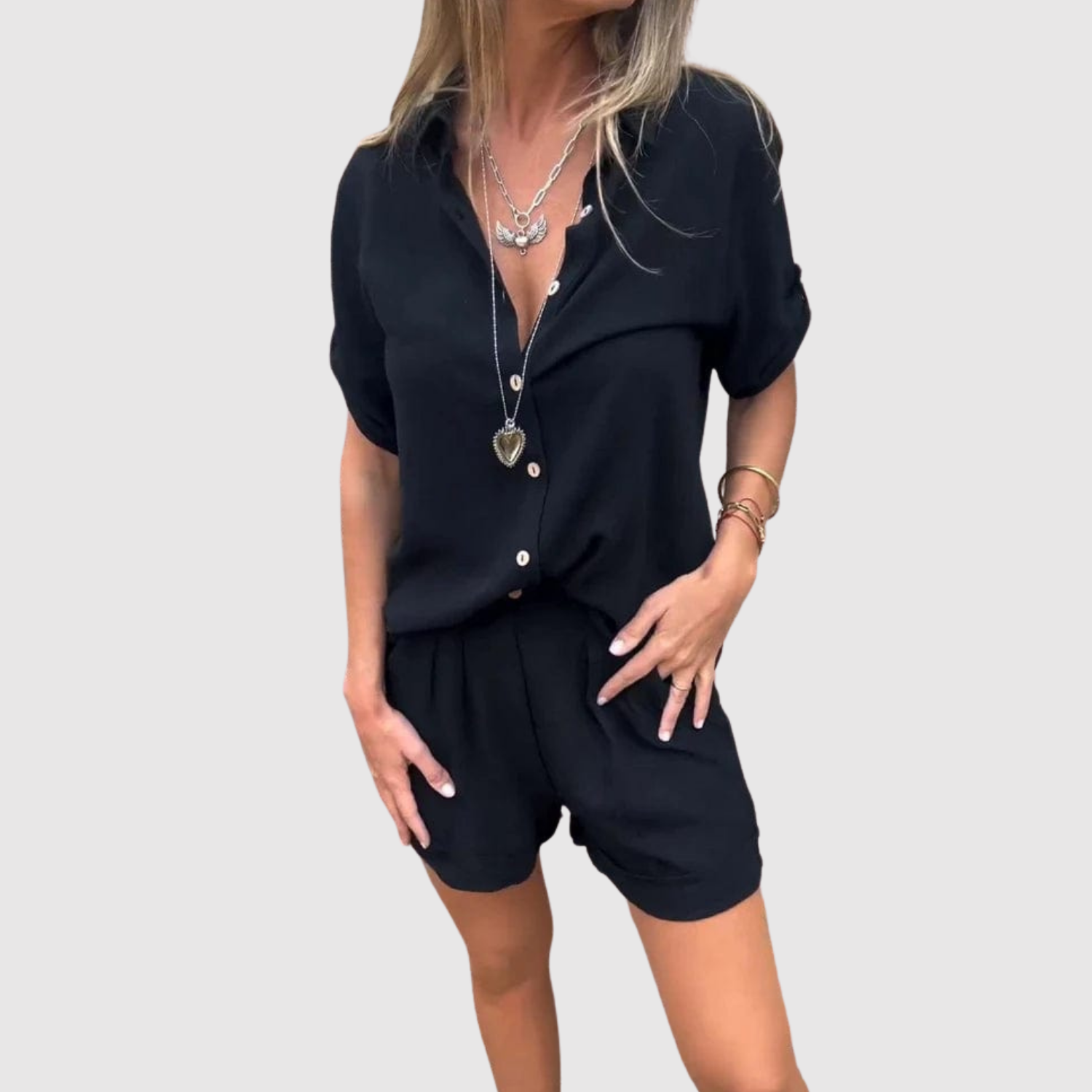 Natálie – Neformální komplet s košilí a šortkami