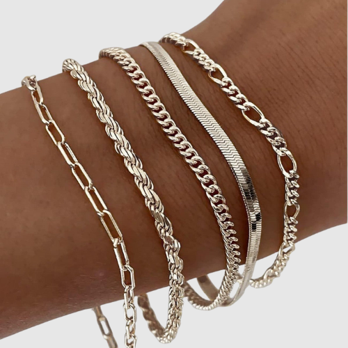 Liana – Sada řetízkových náramků ve zlatě a stříbře