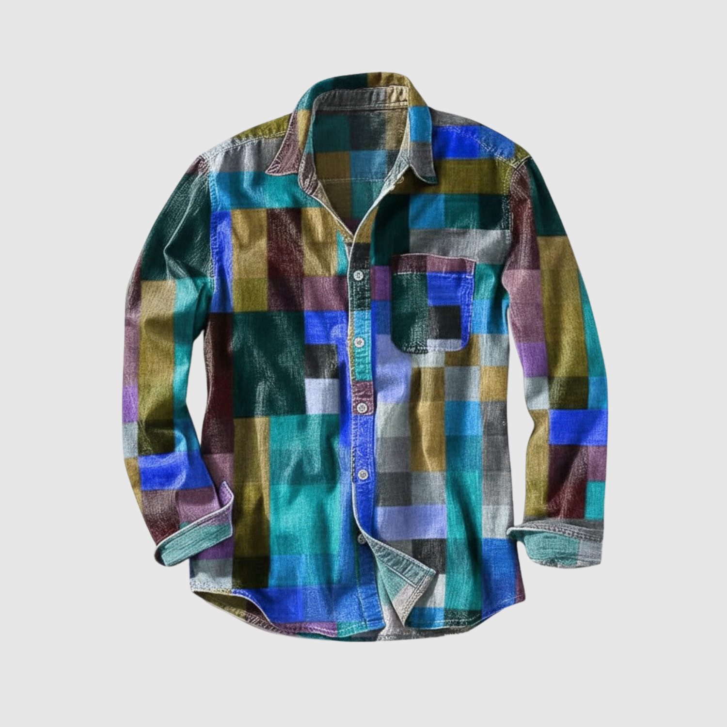 Adrian - Vintage Košile s Duhovým Vzorem