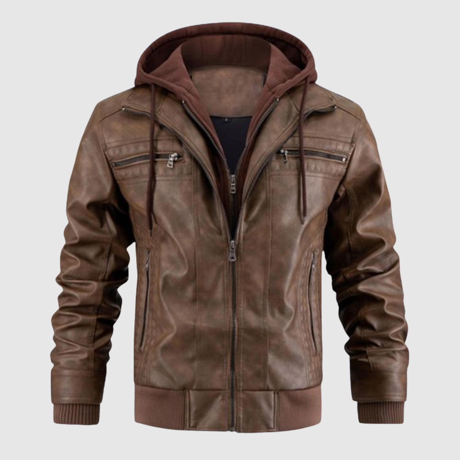 Dorian – Kožená bunda s kapucí a sportovním akcentem