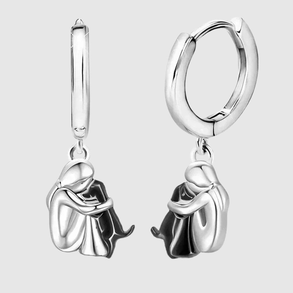 Elisa – Náušnice s ikonickým motivem dívky a psa (kruhový uzávěr)