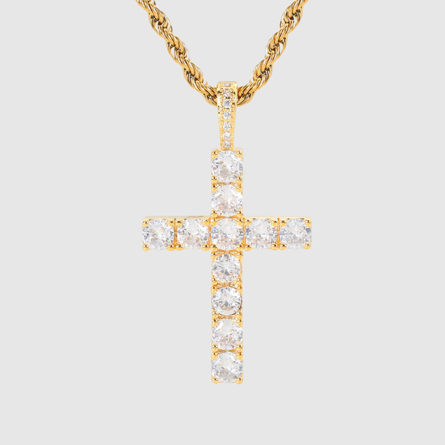 Amélie – Elegantní zlatý náhrdelník s křížem z moissanitu