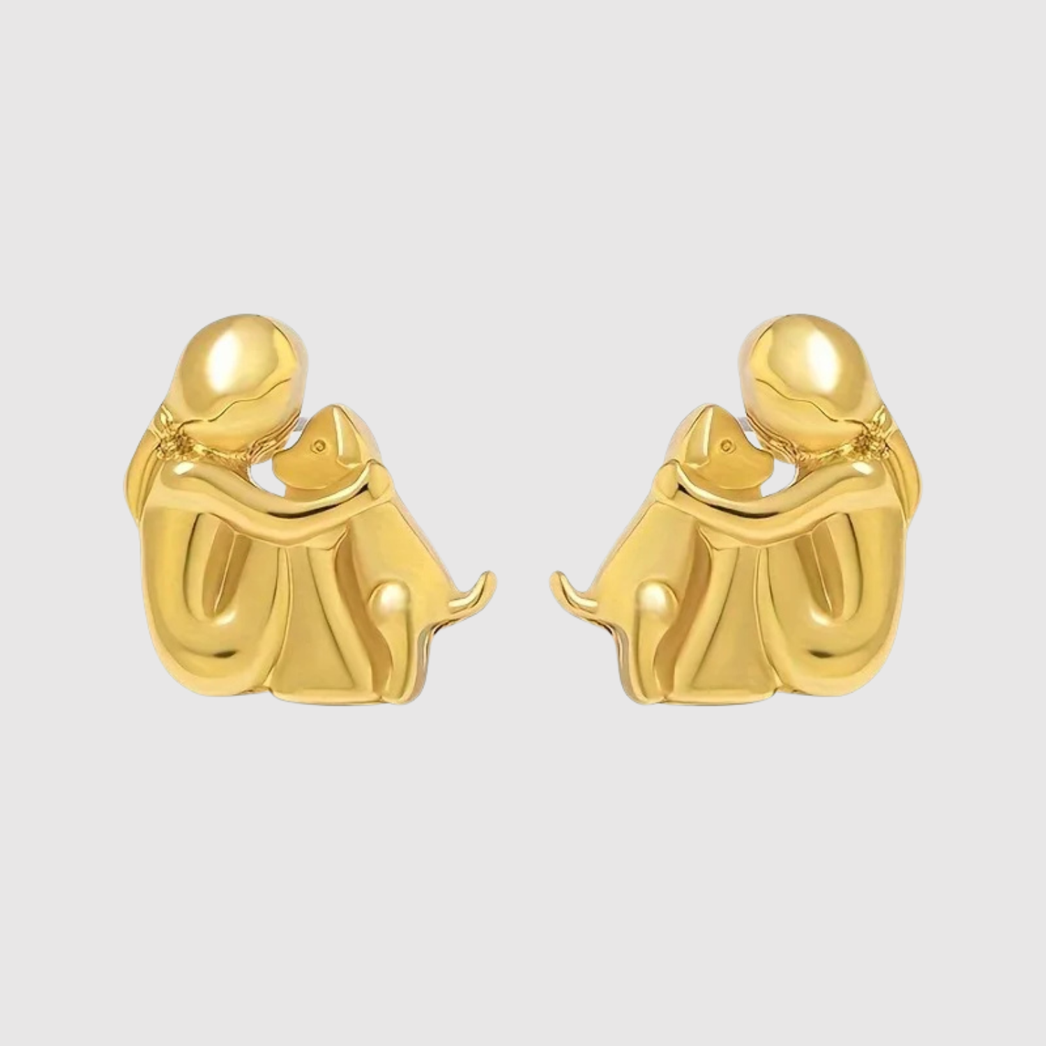 Elisa – Stříbrné náušnice „Matka a dítě“ s dvoubarevným designem