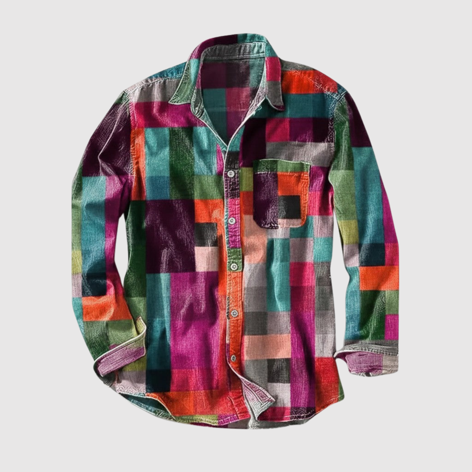 Adrian - Vintage Košile s Duhovým Vzorem