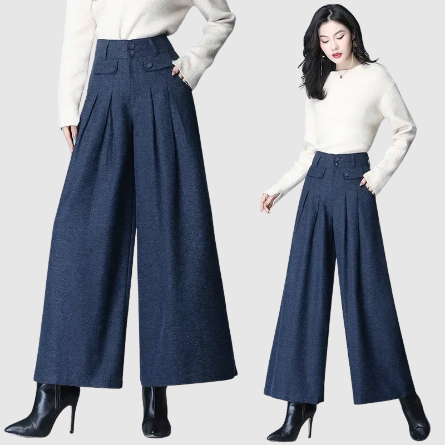 Mira – Široké kalhoty s vysokým pasem