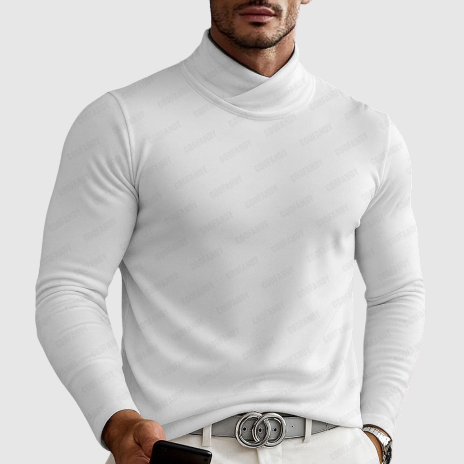 Adrian – Klasický pletený svetr s polo límcem