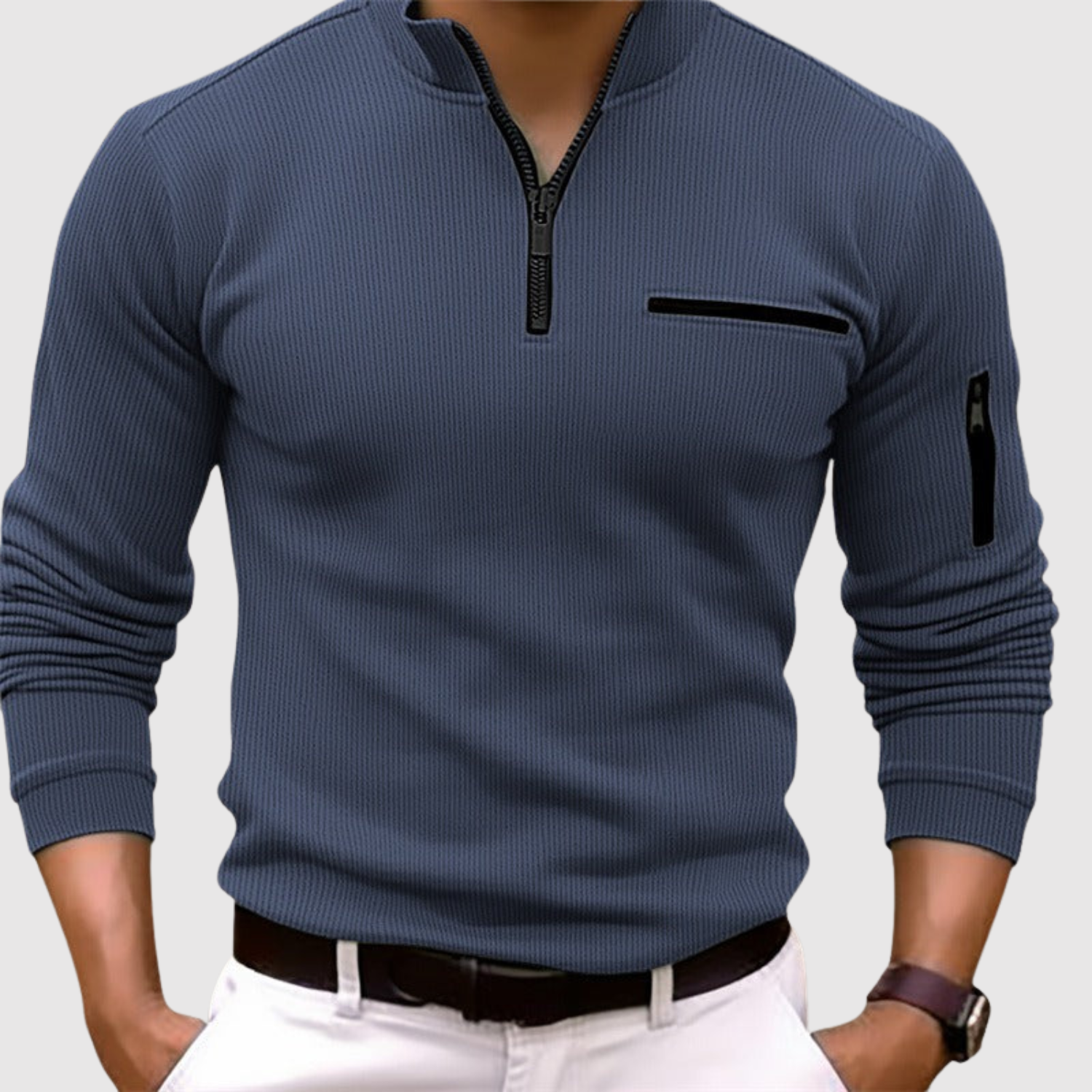 Adrian - Moderní pánská mikina s zipem a dlouhým rukávem