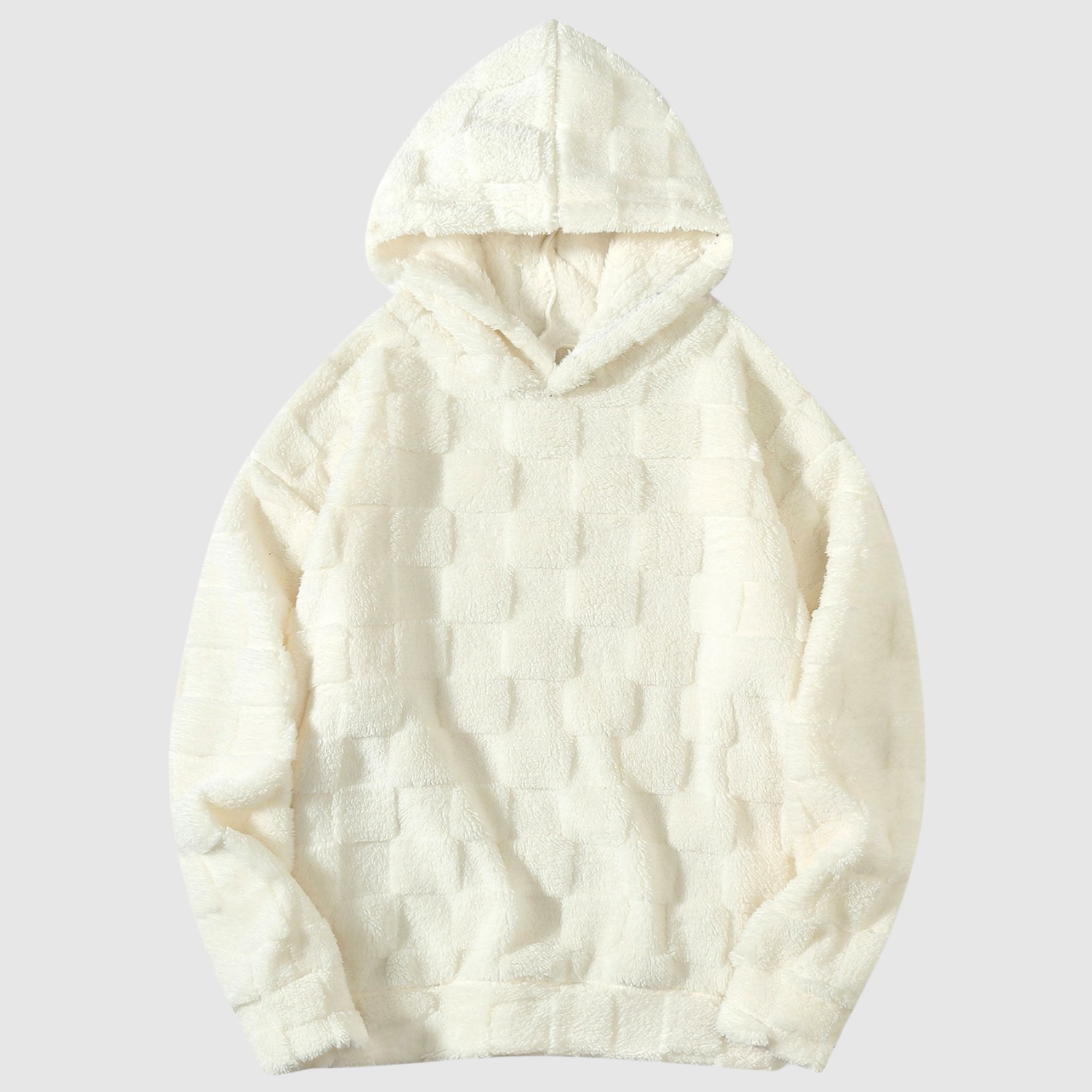 Nina – Měkká mikina v šedém kostkovaném vzoru