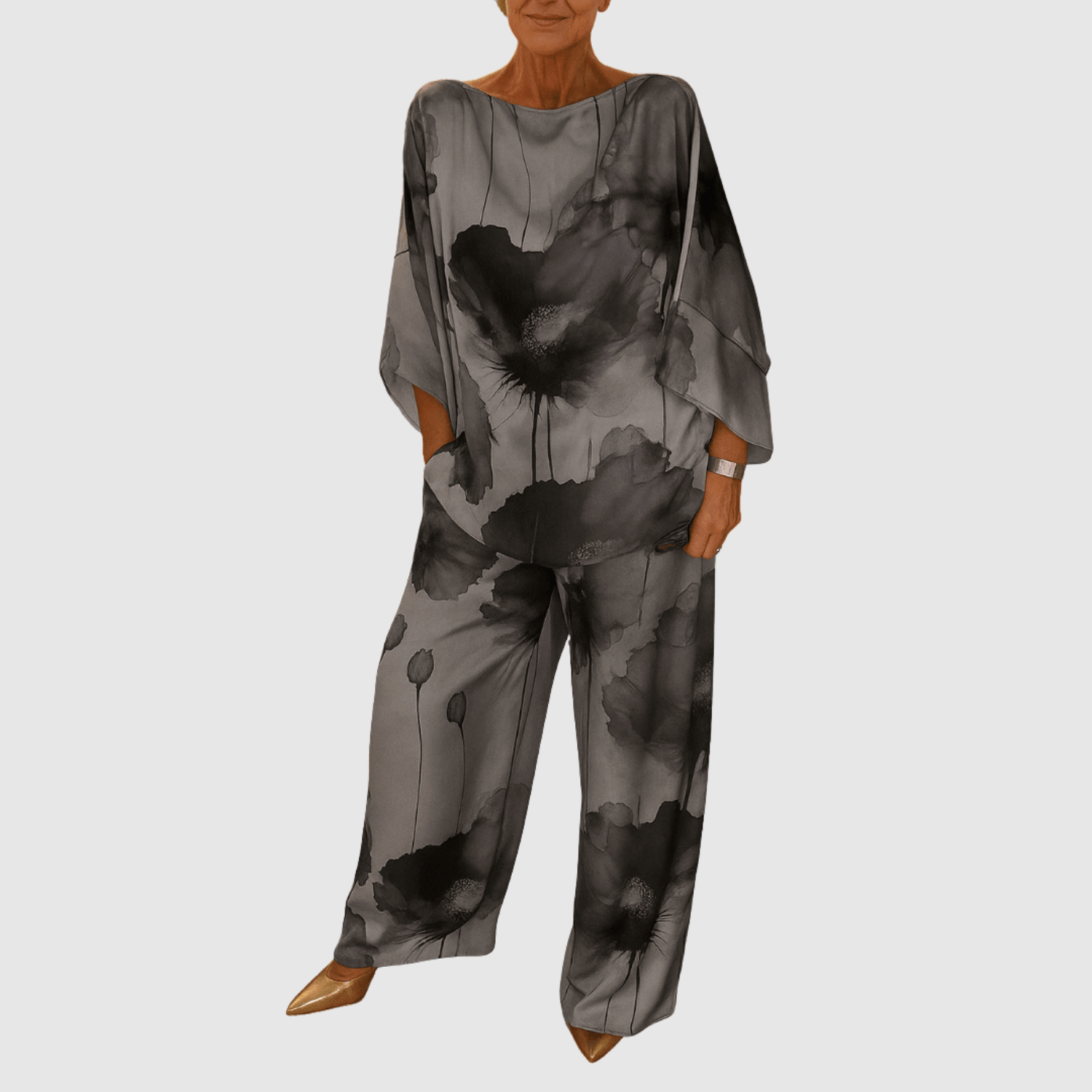 Natálie – Sada s akvarelovými potisky z saténu