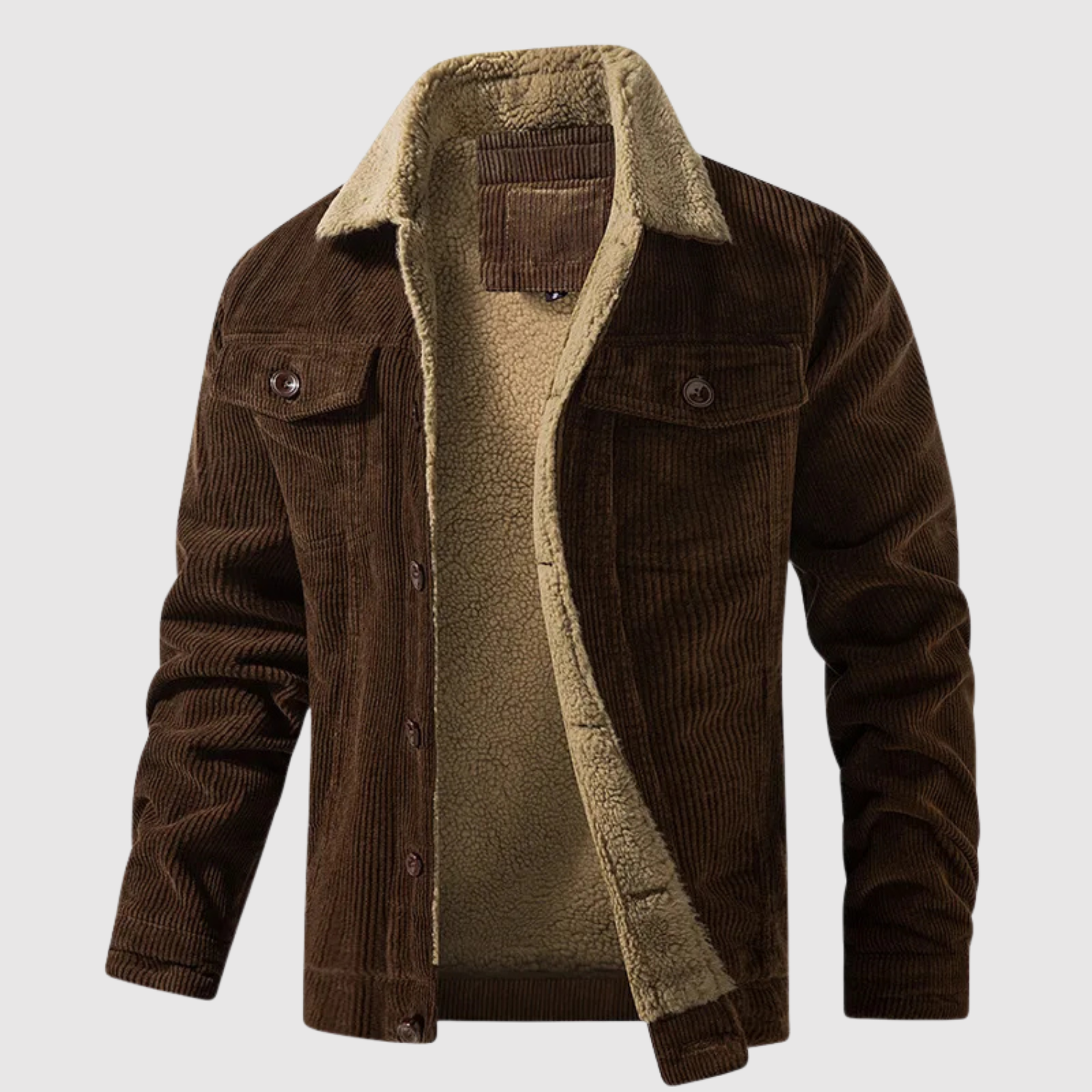 Marek – Teplá sametová bunda s teddy podšívkou a vintage zakončením