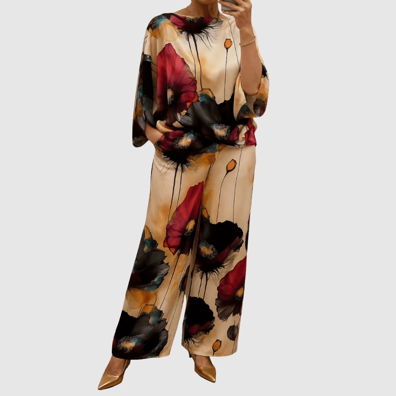 Natálie – Sada s akvarelovými potisky z saténu