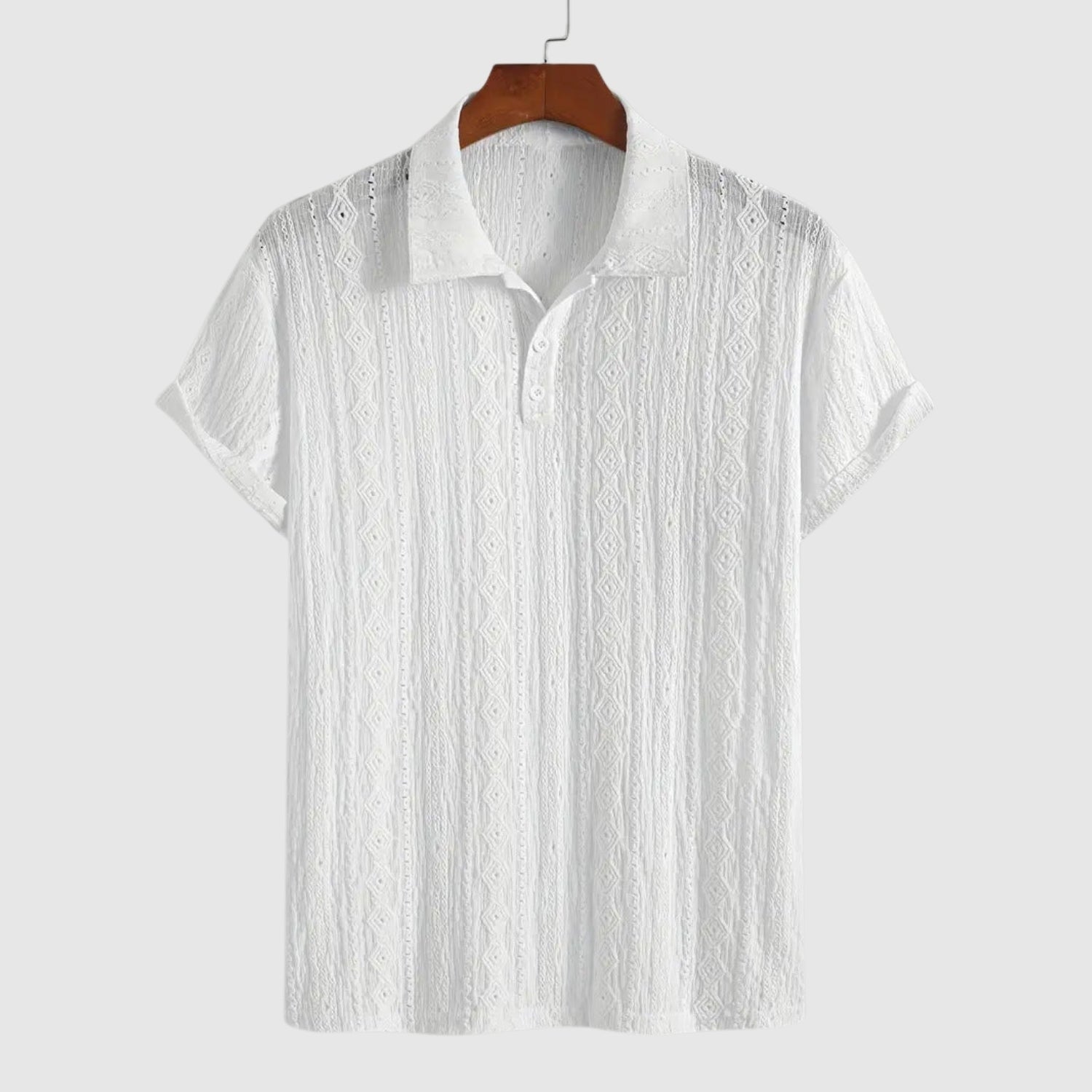 Adrian – Jemně pletené polo s texturovaným designem