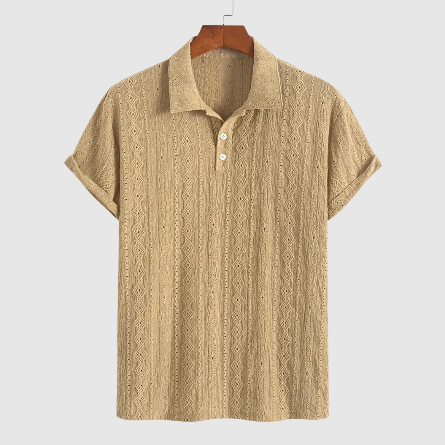 Adrian – Jemně pletené polo s texturovaným designem