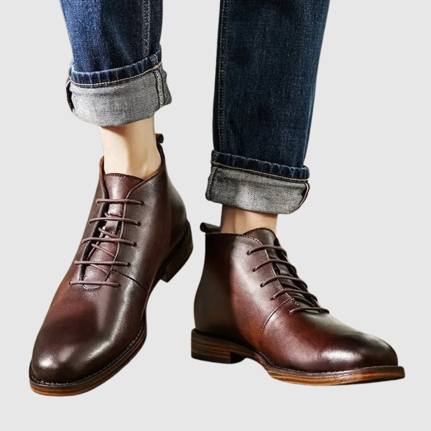 Viktor – Klasické kožené boty s pevnou podrážkou