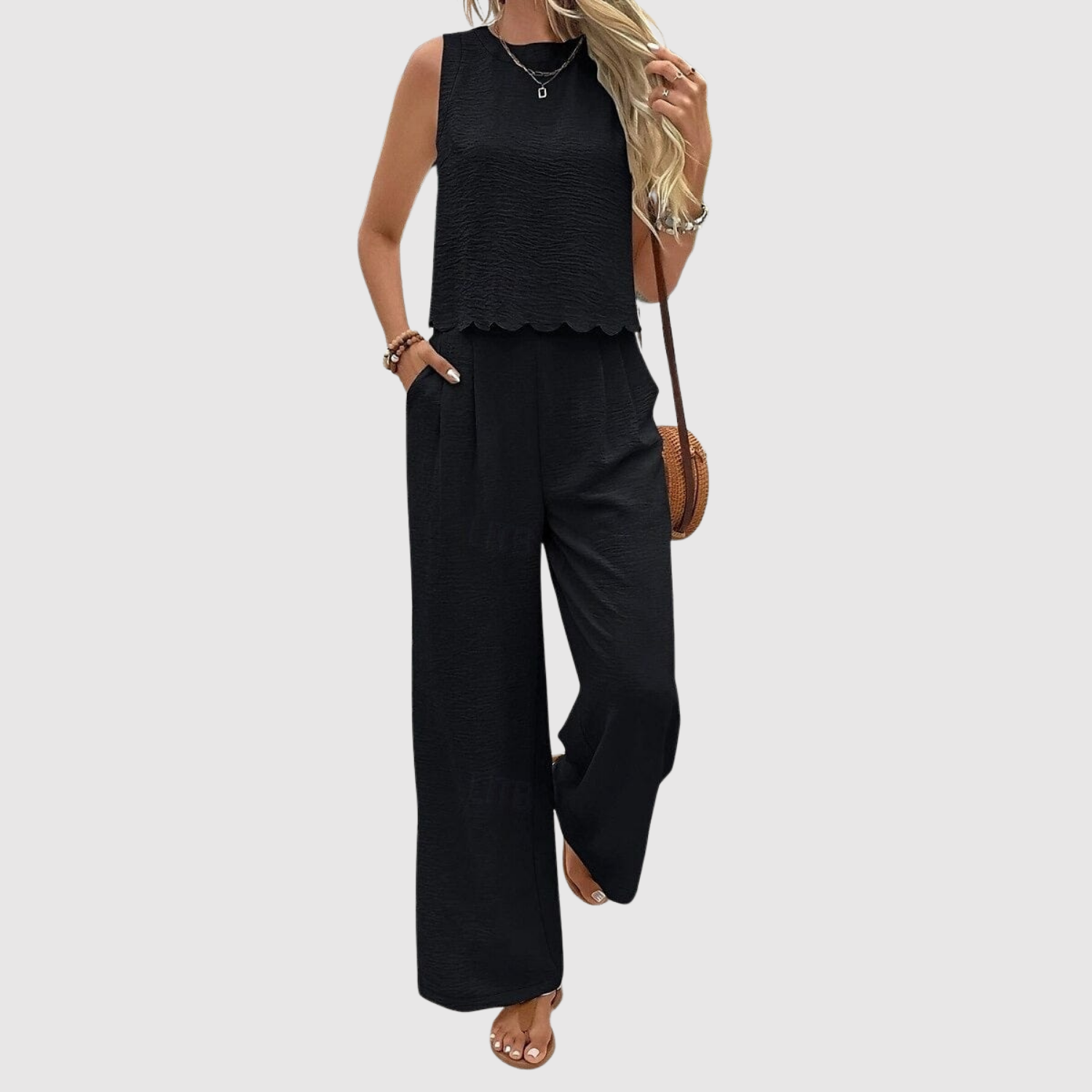 Natálie – Elegantní souprava s volnými kalhotami