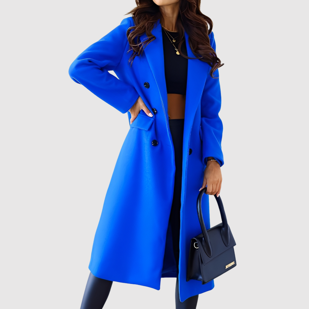 Silvie – Elegantní kabát s dvouřadým zapínáním a límcem
