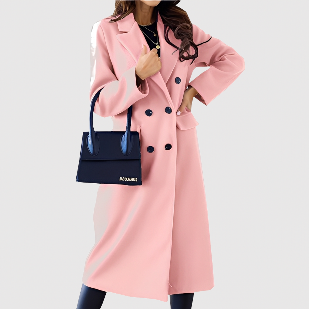 Silvie – Elegantní kabát s dvouřadým zapínáním a límcem