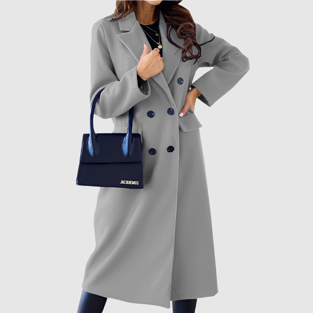 Silvie – Elegantní kabát s dvouřadým zapínáním a límcem