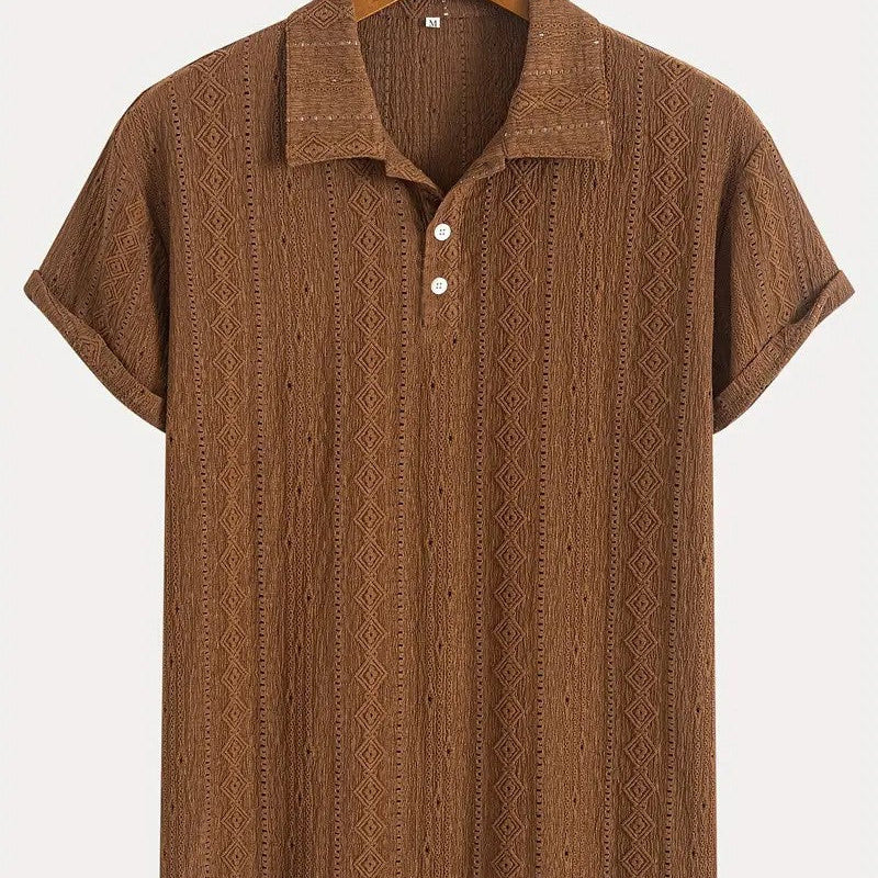 Adrian – Jemně pletené polo s texturovaným designem