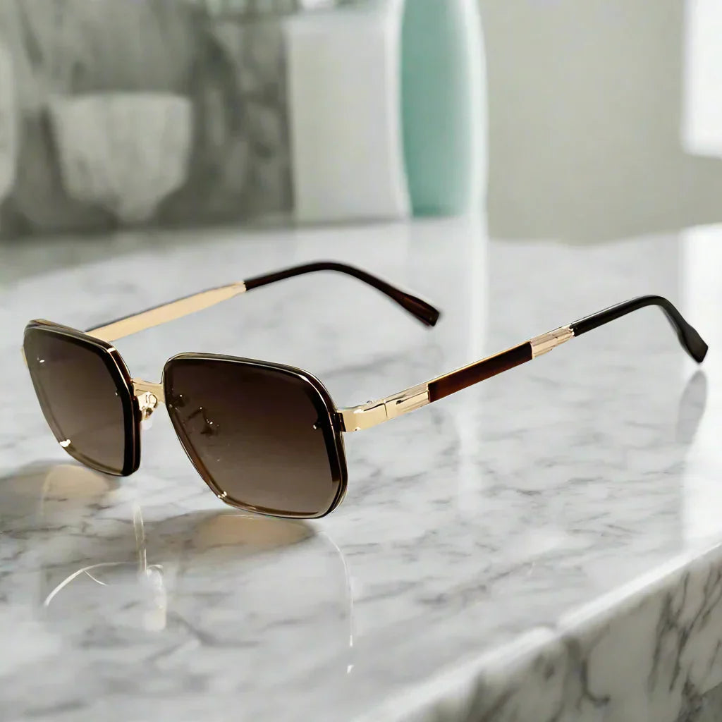 Alex – Sluneční brýle s čtvercovým kovovým rámem