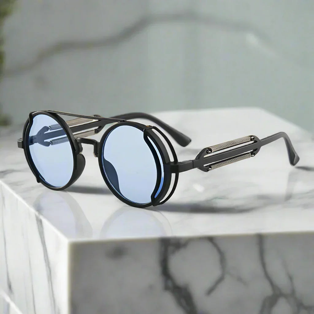 Alex – Kulaté retro sluneční brýle s barevnými čočkami