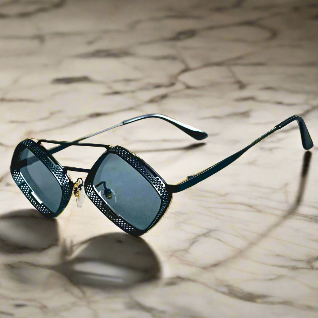 Alex – Sluneční brýle s šestihranným rámem a zrcadlovými skly