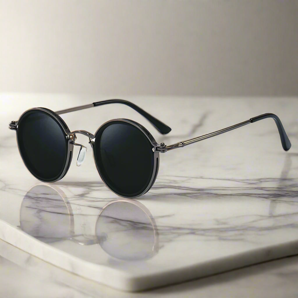 Alex – Kulaté retro sluneční brýle s elegantním kovovým rámem
