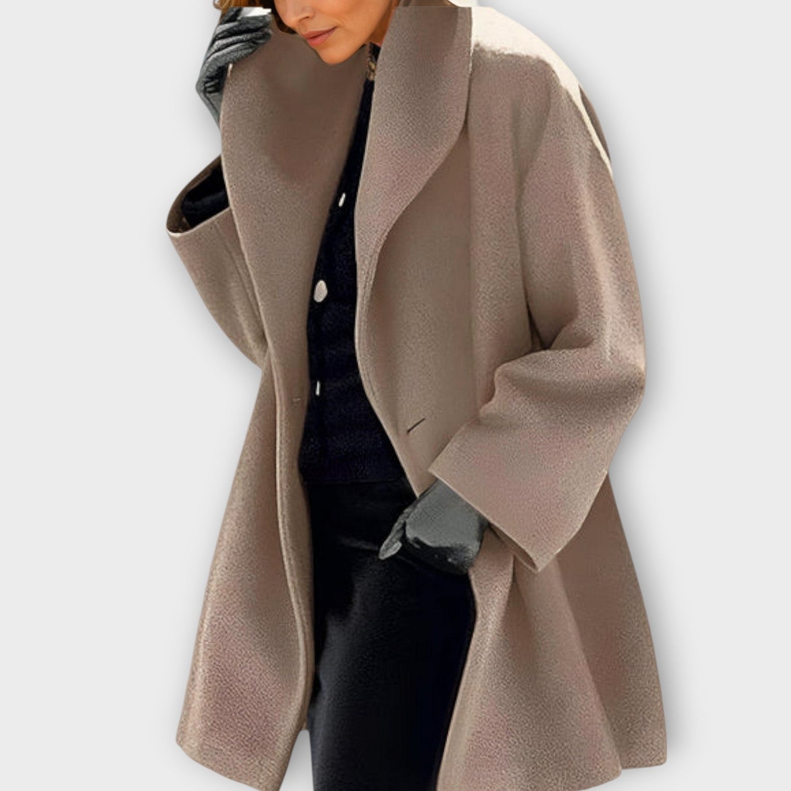 Jelena – Elegantní zimní kabát v prodlouženém a volném střihu